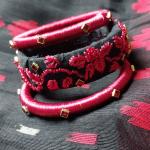Elegant Handmade Red & Black Designer Bangles Set – Traditional Ethnic Fashion Jewelry