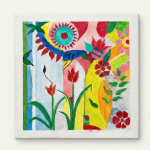 হস্তশিল্পিত উজ্জ্বল রঙের লোক-বাস্তববাদী গার্ডেন ক্যানভাস (আর্টিজান অ্যান্ড ক্রাফ্ট)